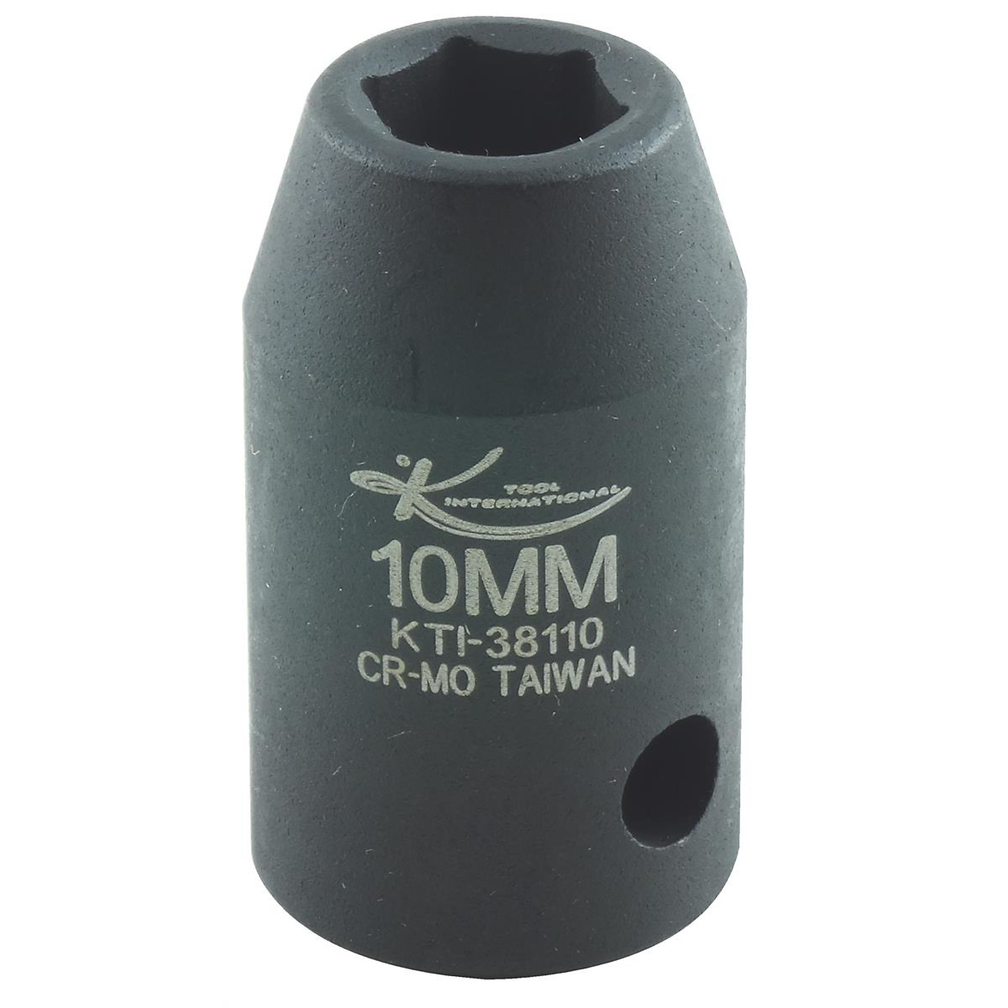 K Tool International Impact Socket — 10mm, 1/2in. Drive, 6-Point, Chrome-Moly Steel, Model# KTI38110